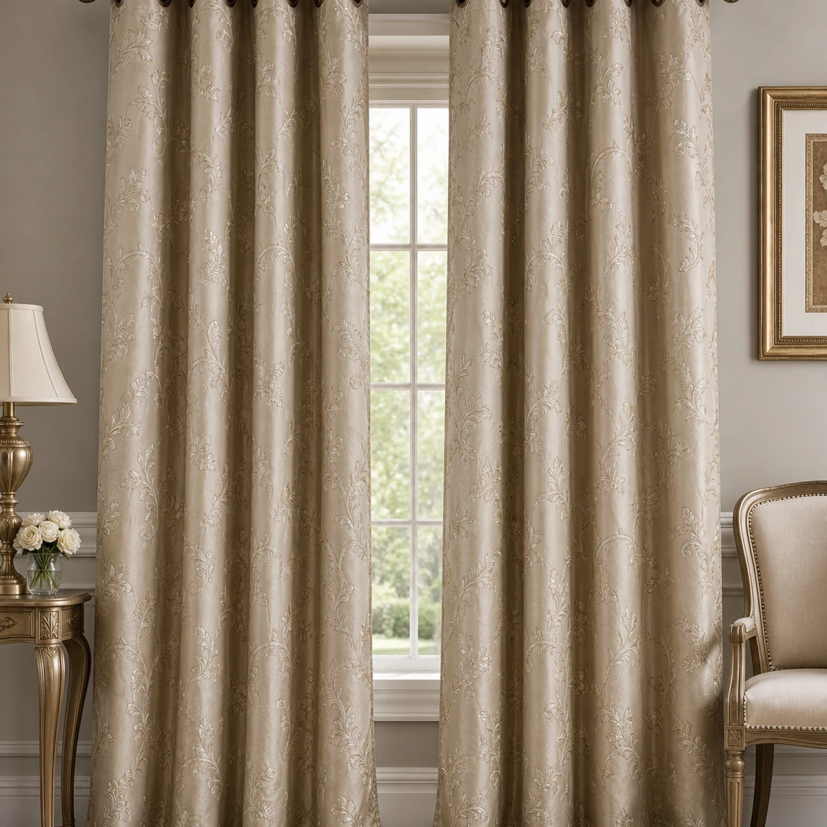 Gulfport Faux Linen Blackout Weave Curtains With Grommets Single Panel
